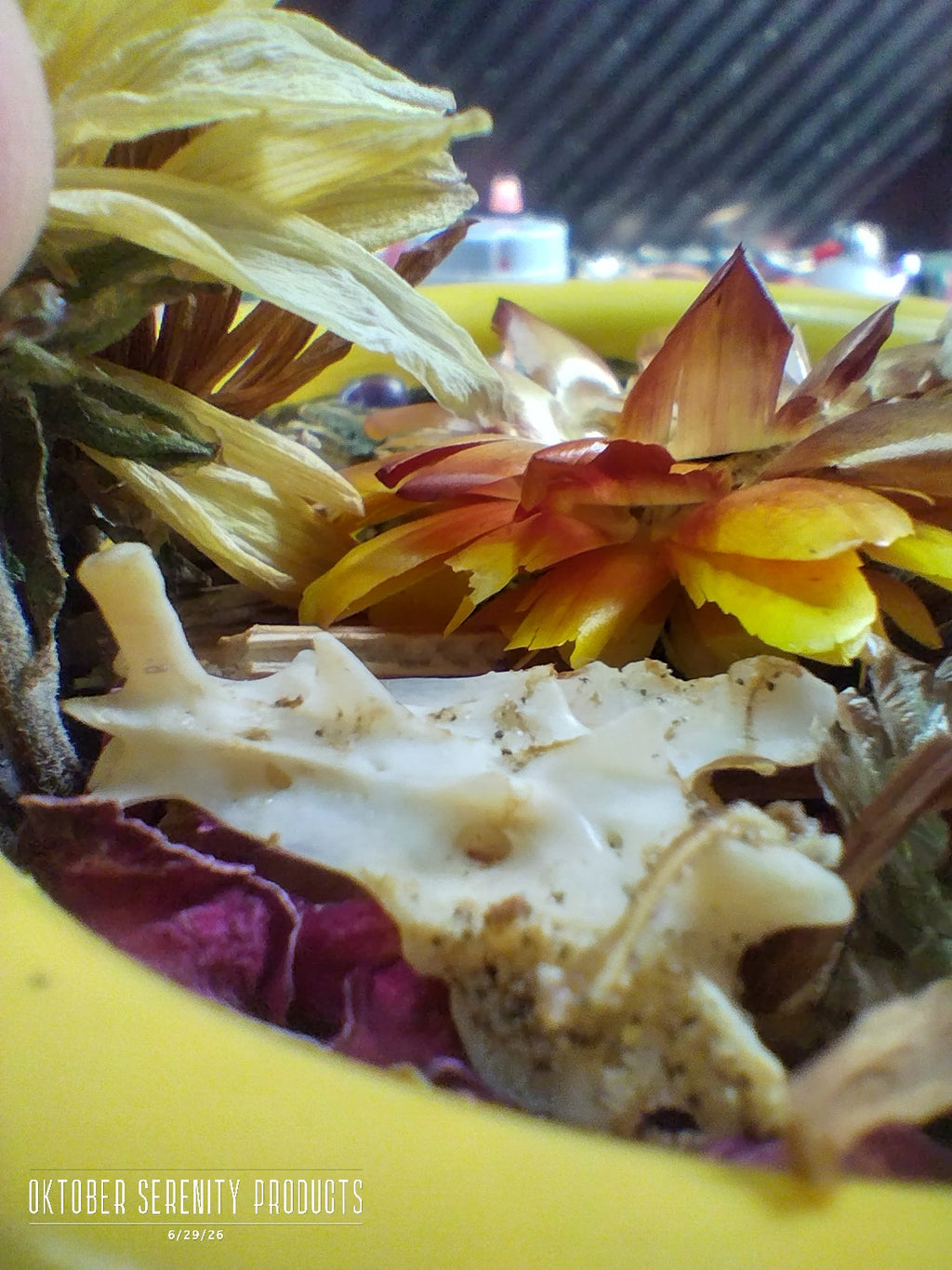 Elegant Yellow floral, bone arrangement.