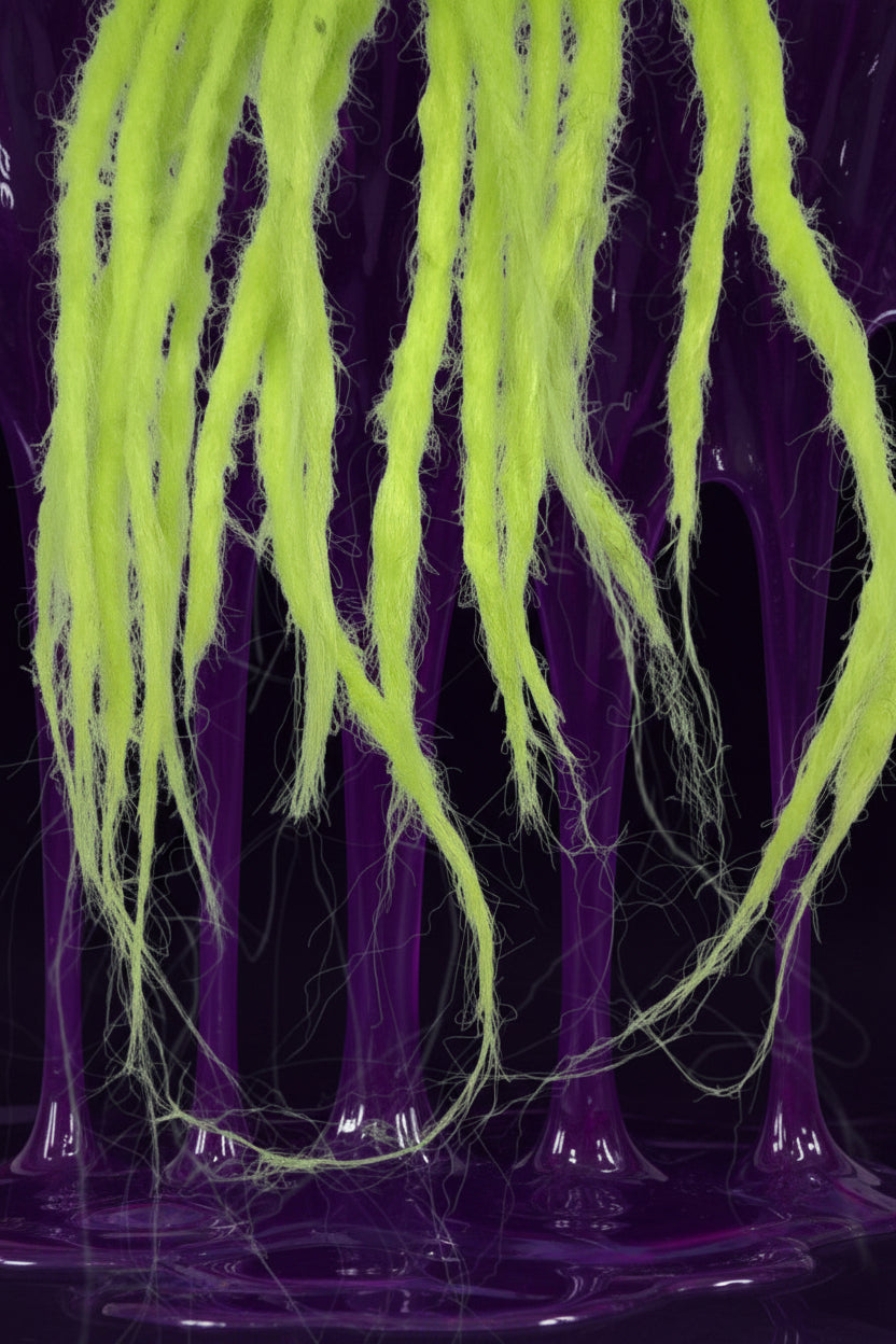 Slime Colored Blacklight reactive Dreadlocks